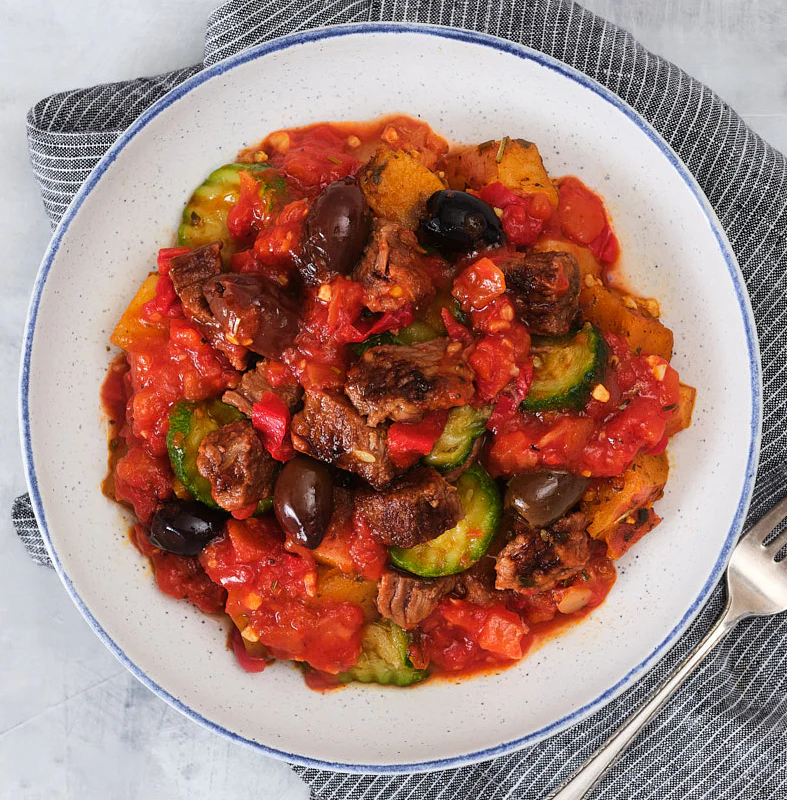 Mediterranean Style Tomato, Steak & Vegetable Stew with Brown Rice & Kalamata Olives - Image 5