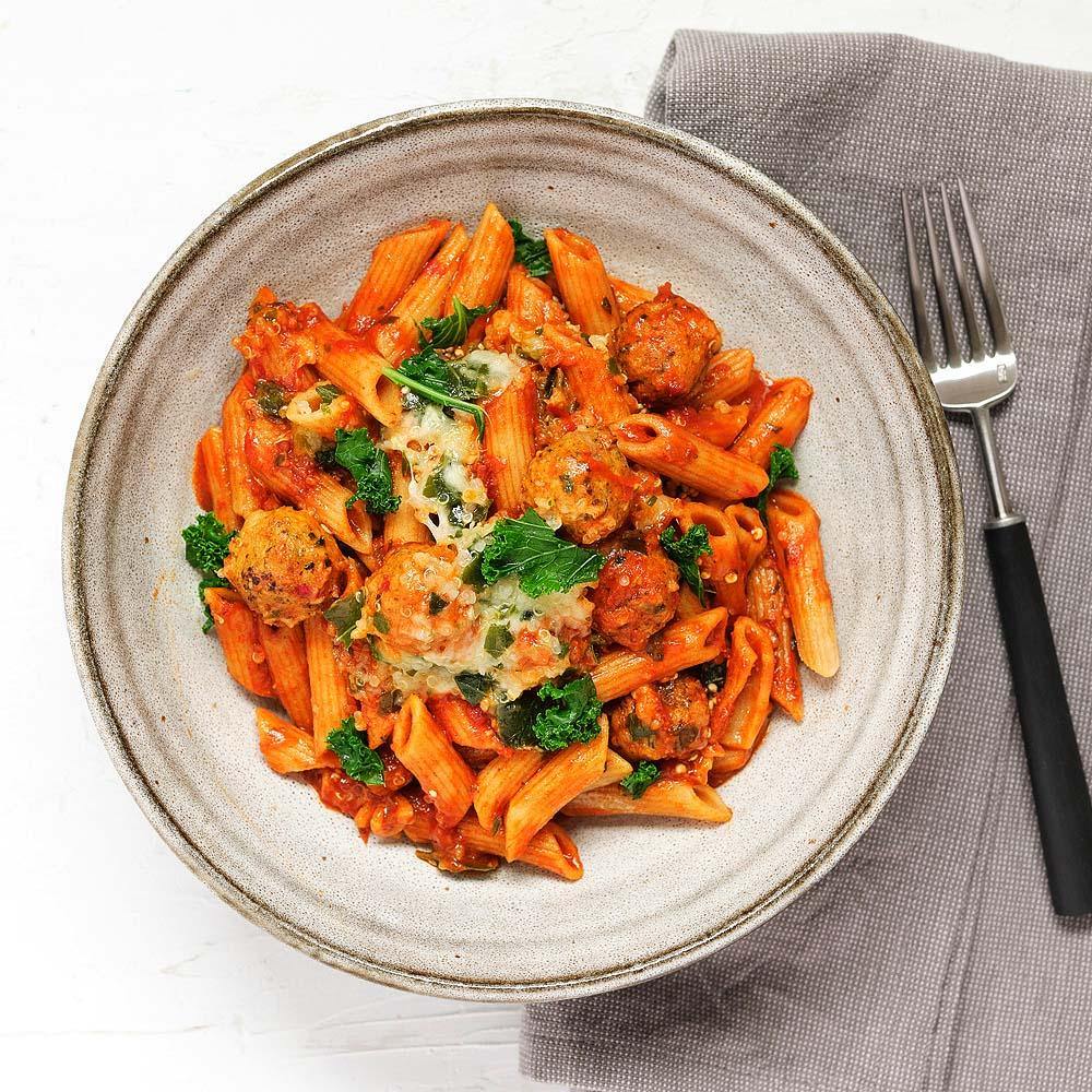 Tomato Basil Pasta with Chicken Meatballs - Image 2
